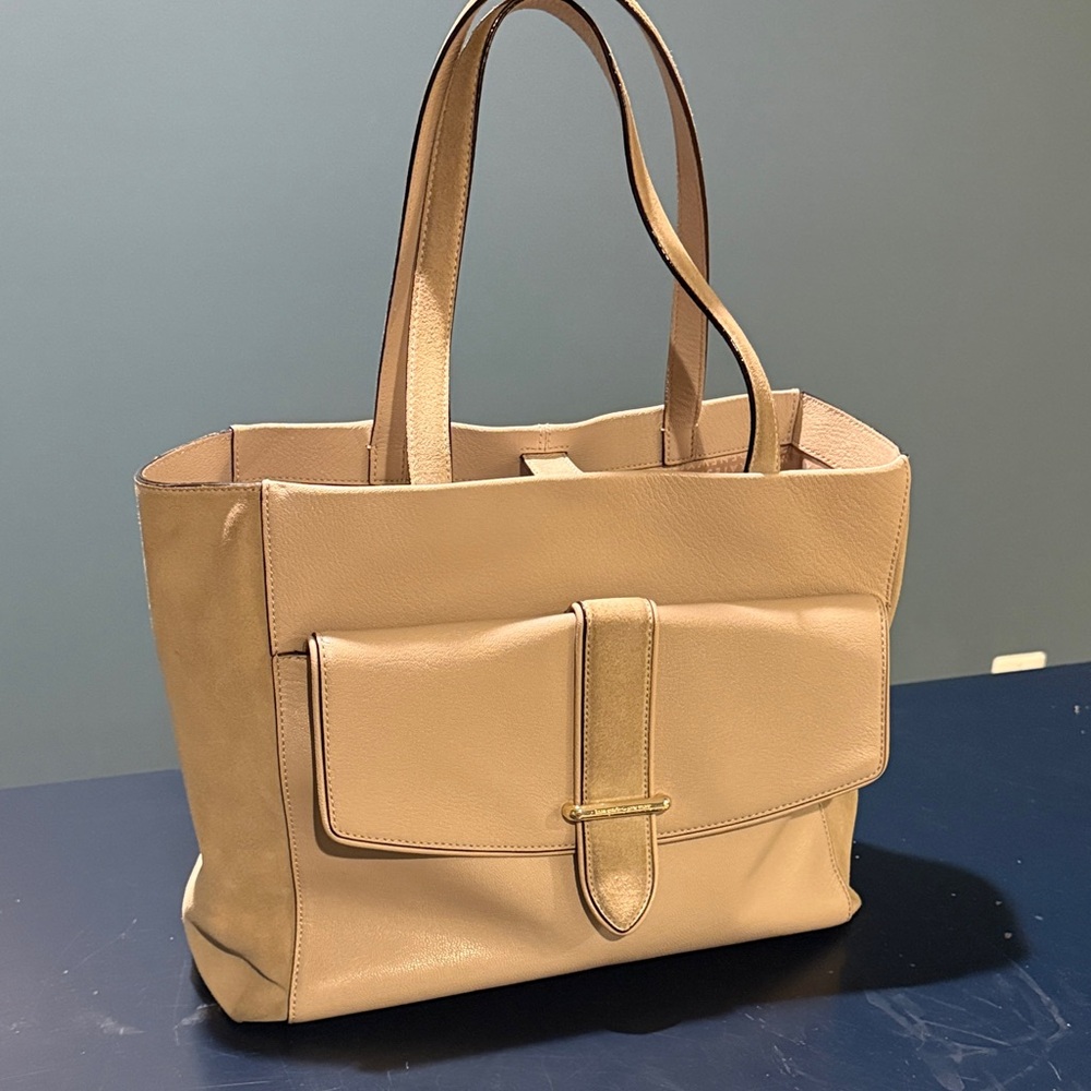 Kate Spade Blush Pink Leather and Suede Tote Bag